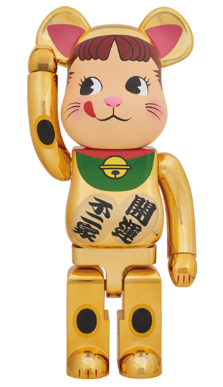 おもちゃ/ぬいぐるみベアブリック　招き猫　ペコちゃん　黒　1000% BE@RBRICK