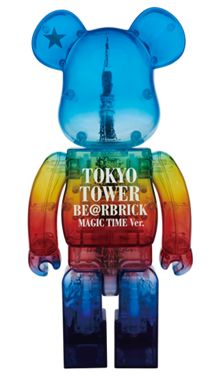 MEDICOM TOY メディコムトイ 2015年モデル BE@RBRICK 400% TOKYO TOWER MAGIC TIME Ver. 東京タワー マジックタイム ブルー オレンジ系 400% 箱付き 【メンズ】