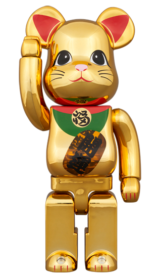 ベアブリックBE@RBRICK 招き猫 開運 金メッキ 発光 400% ベアブリック